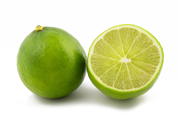 A lime cut in half