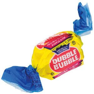 Image of a piece of Dubble Bubble gum