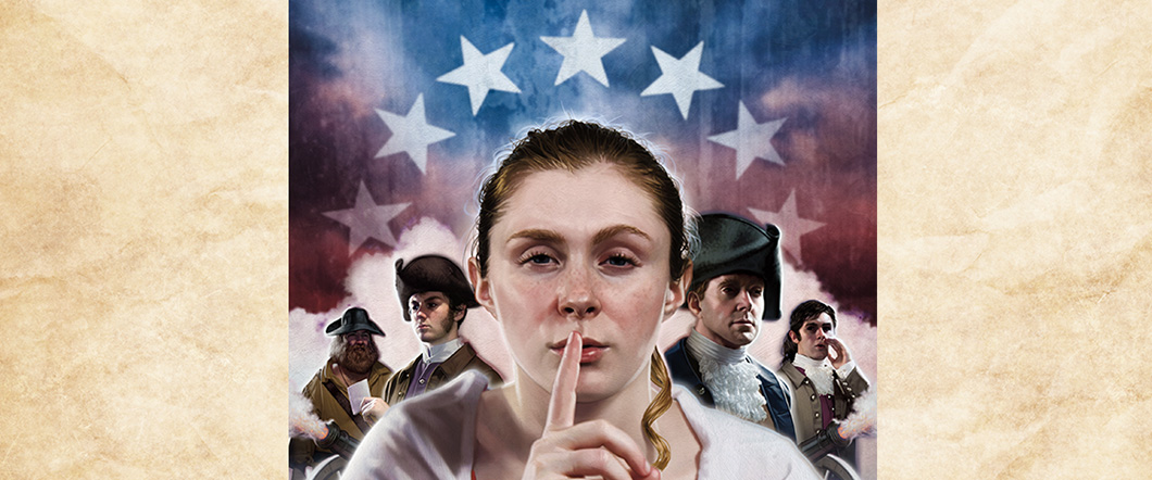 Image of Patriots with one of them with finger pressed to lips