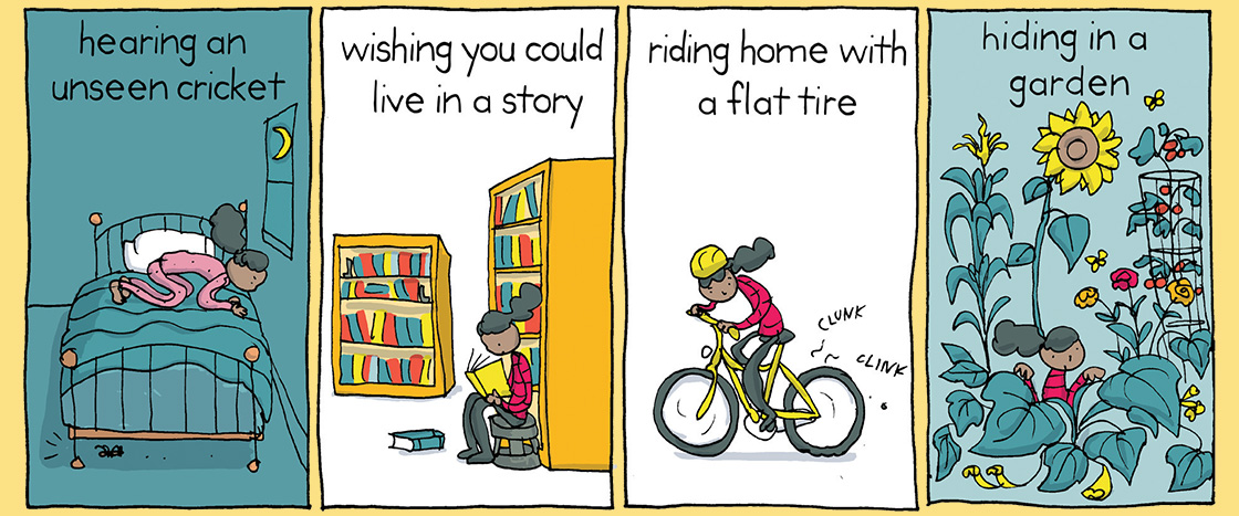 Text and illustrations about feelings