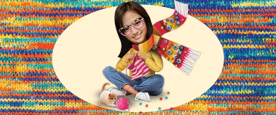 Image of person knitting