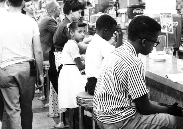 Children sitting at a diner